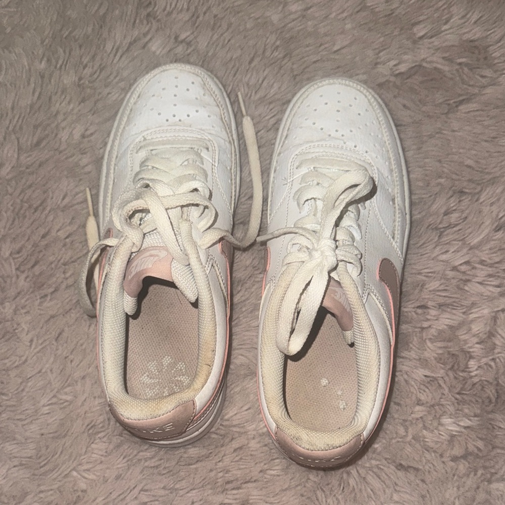 Women White and Pink Sneakers